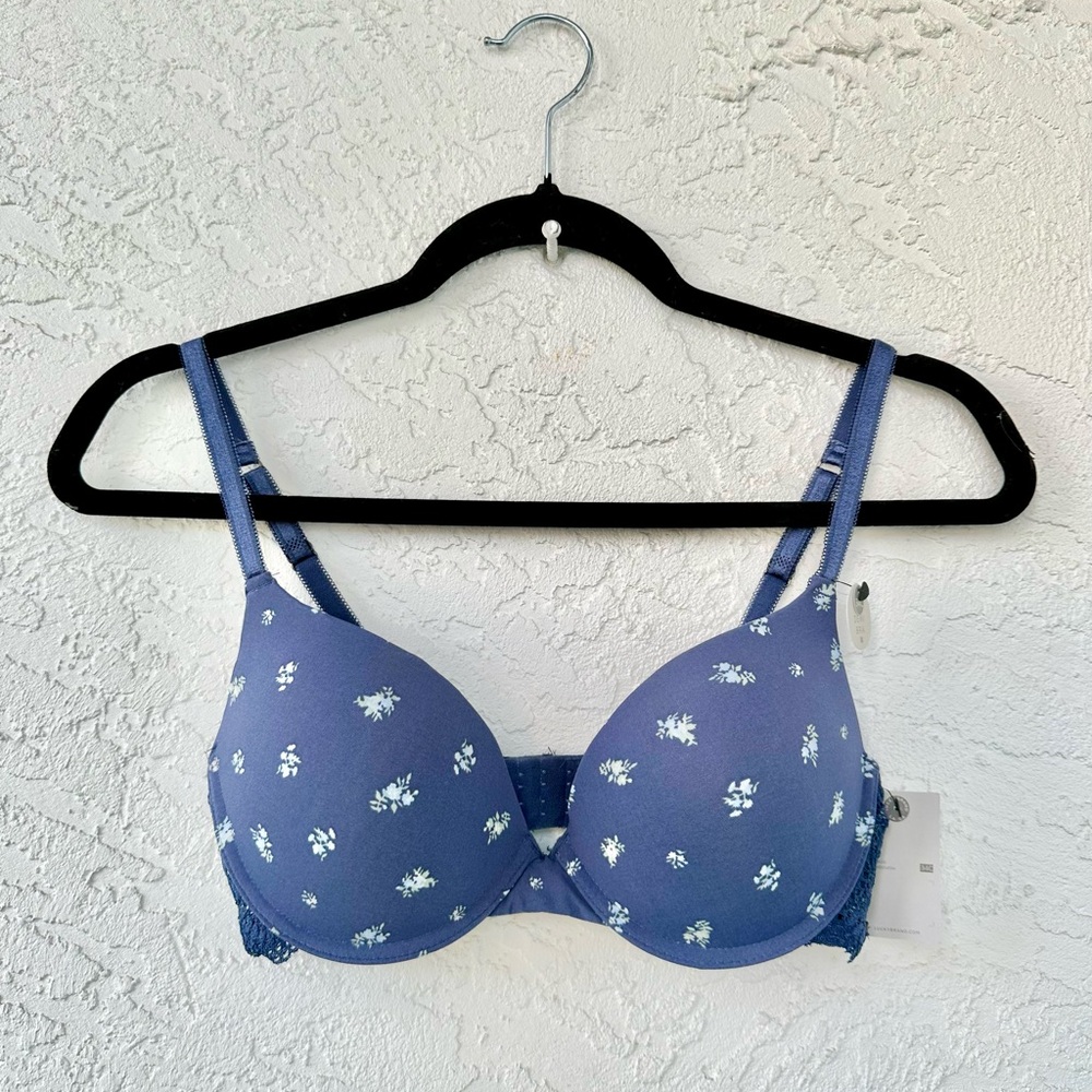 Lucky Brand Bra 34C Floral Demi Padded Underwire Bra NWT